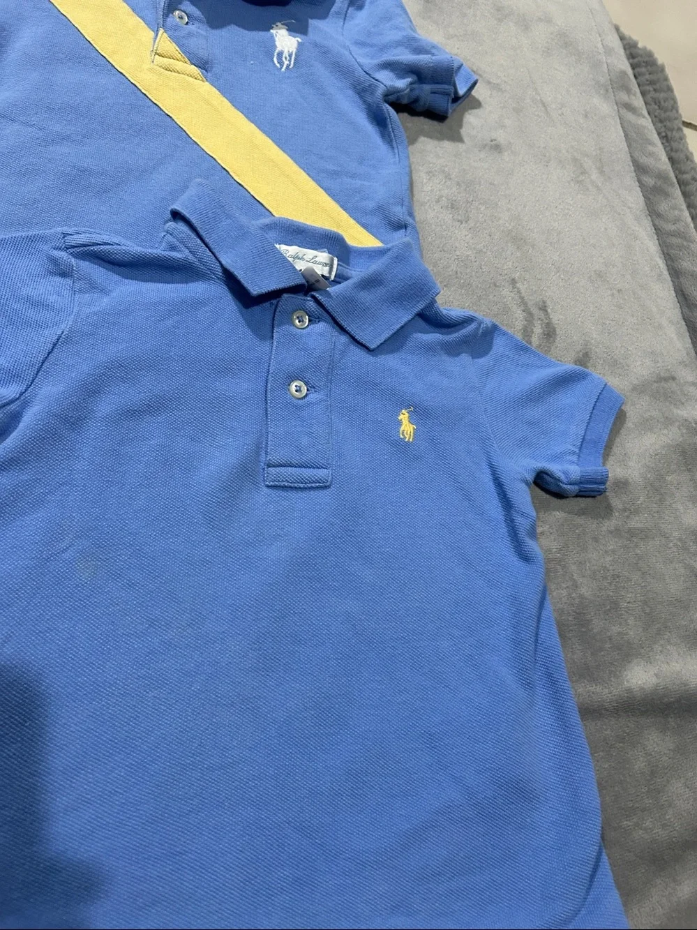 Polo Ralph Lauren Boys' Blue Polo Shirt with Yellow Accent lot of two